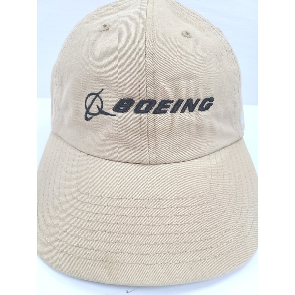 47 Brand Boeing Aviation Logo Baseball Cap Hat Tan Beige Adjustable Strapback